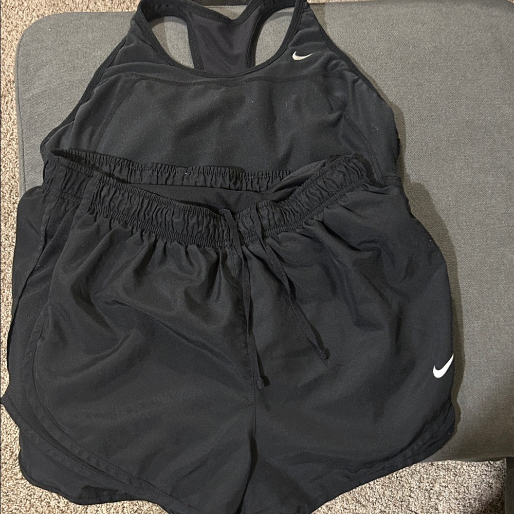 Nike Black Sports Tank and Shorts